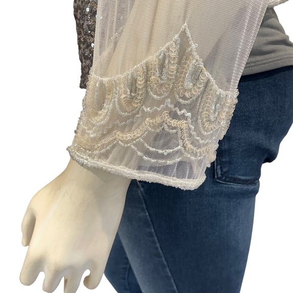 Vintage Beaded and Sequined Bolero Jacket - Picture 6 of 10